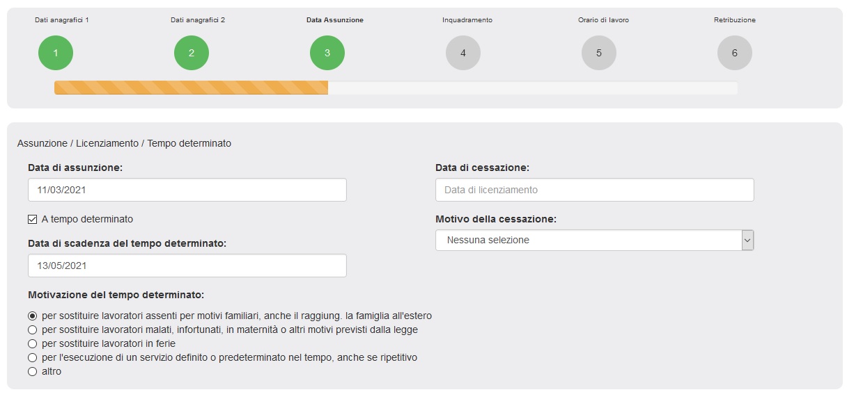 Data assunzione in busta paga di colf e badanti